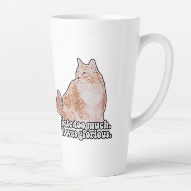 Caneca De Café Latte Um meme engraçado de gato ranzinza para amantes de (Direita)