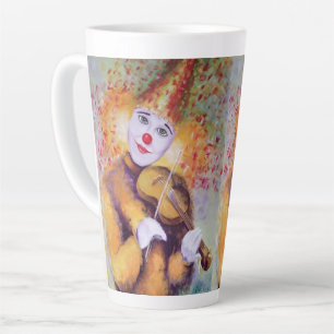 Caneca De Café Latte Um palhaço doce tocando violino