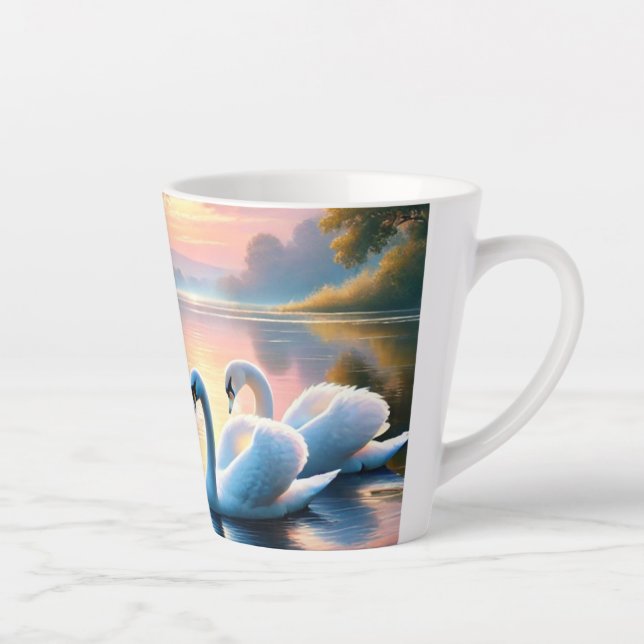Caneca De Café Latte Um par de pântanos a planar num lago sereno (Direita)