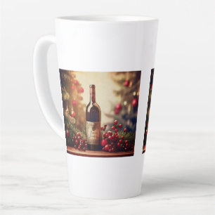 Caneca De Café Latte Um presente de vinho no feriado de inverno