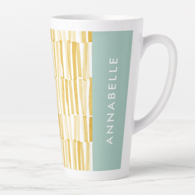 Caneca De Café Latte Um presente personalizado de padrão abstrato moder (Direita)