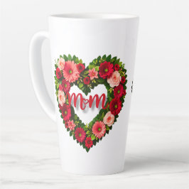 Caneca De Café Latte Uma coraçãozinha de flores latta