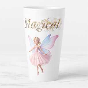 Caneca De Café Latte Uma fada mágica em texto decorativo