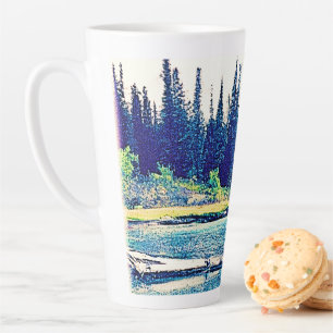 Caneca De Café Latte Uma Floresta Selvagem Canadense Majestosa. Compre