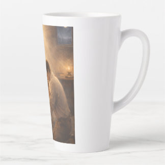 Caneca De Café Latte Uma Oração de Joelhos com Jesus