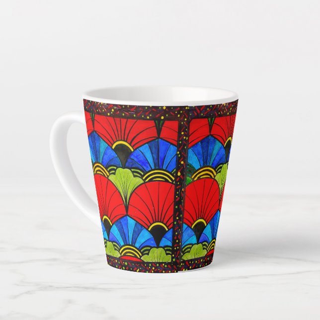 Caneca De Café Latte Uma Quebra De Cores Latino (Ângulo esquerdo)