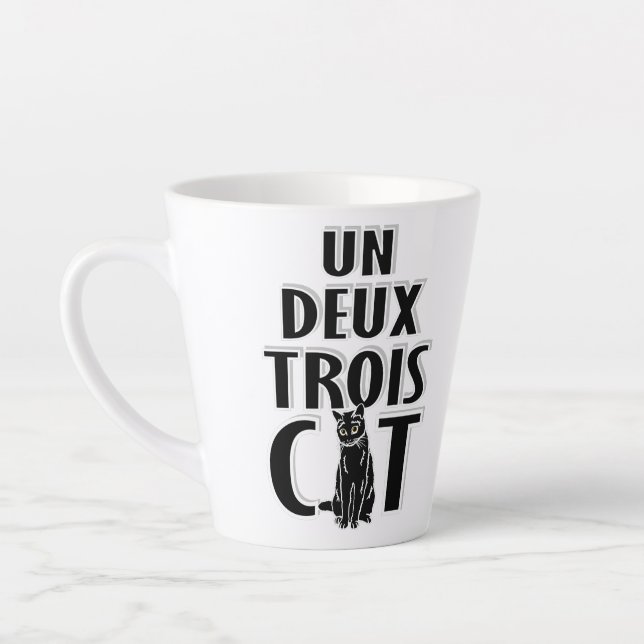 Caneca De Café Latte Un Deux Trois Cat French Cats (Esquerda)