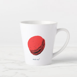 Caneca De Café Latte un macaron fraise par jour!