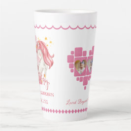 Caneca De Café Latte Unicorn 1st Birthday Pink Little Girl 