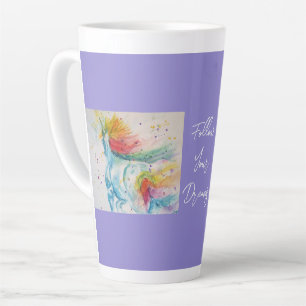 Caneca De Café Latte Unicorn Watercolor Painting Sonha Coffee Mug