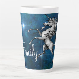 Caneca De Café Latte Unicórnio Celestial Personalizável