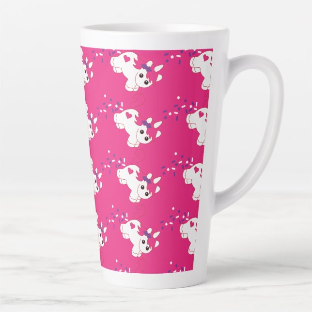 Caneca De Café Latte Unicórnio Cor-de-rosa, Pooping (Direita)