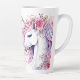 Caneca De Café Latte Unicórnio Mágico Fofo Destro