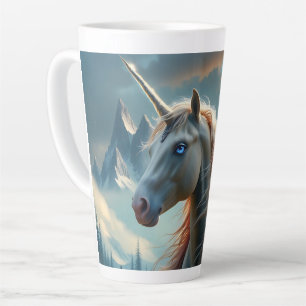 Caneca De Café Latte Unicórnio Místico em Montanhas Encantadas