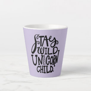 Caneca De Café Latte Unicórnio Selvagem Roxo Lavanda