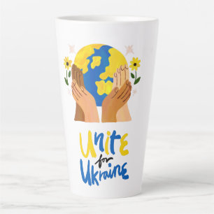 Caneca De Café Latte Unidade Global Para A Ucrânia 