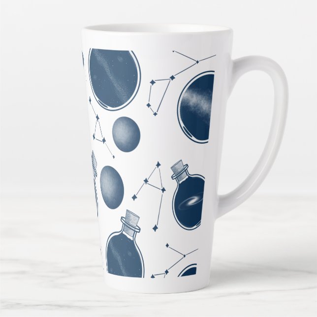 Caneca De Café Latte Universo em uma garrafa (Direita)