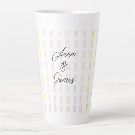 Caneca De Café Latte Urbanização Geométrica de Cores Aquáticas Monogram