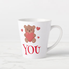 Caneca De Café Latte Urso Cinto Segurando Namorados Latino