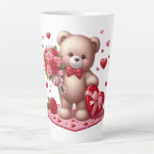 Caneca De Café Latte Urso de pelúcia Dia de os namorados