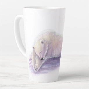 Caneca De Café Latte Urso Polar Dormindo por Molly Harrison