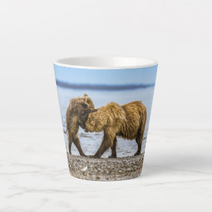 Caneca De Café Latte Ursos castanhos costeiros