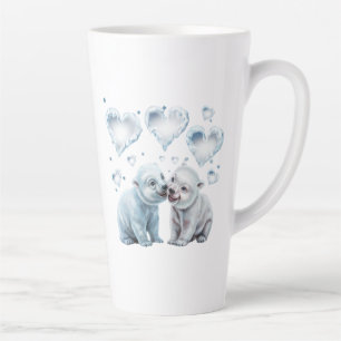 Caneca De Café Latte Ursos Polares Fofos