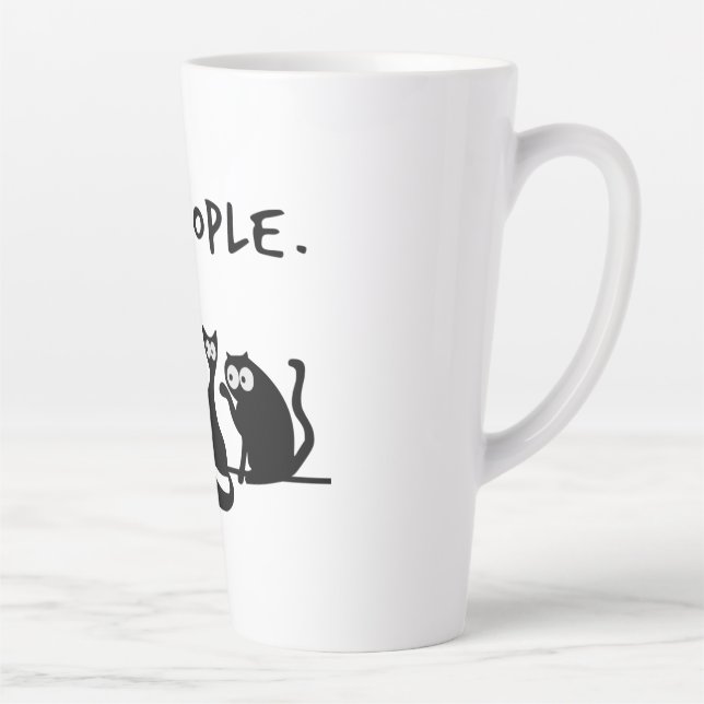 Caneca De Café Latte Uw Pessoas Engraçadas Gatos Pretos (Direita)