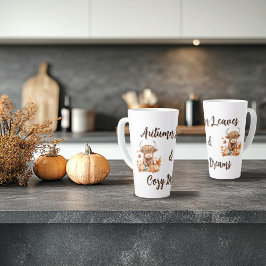 Caneca De Café Latte Vaca Highland do outono Adorável