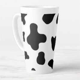Caneca De Café Latte Vaca preta e branca moderna e bonita