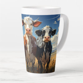 Caneca De Café Latte Vacas #1