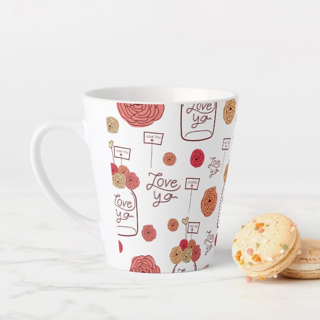 Caneca De Café Latte Valentine's Coffee Mug: Hearts and Love in Every S (In Situ)