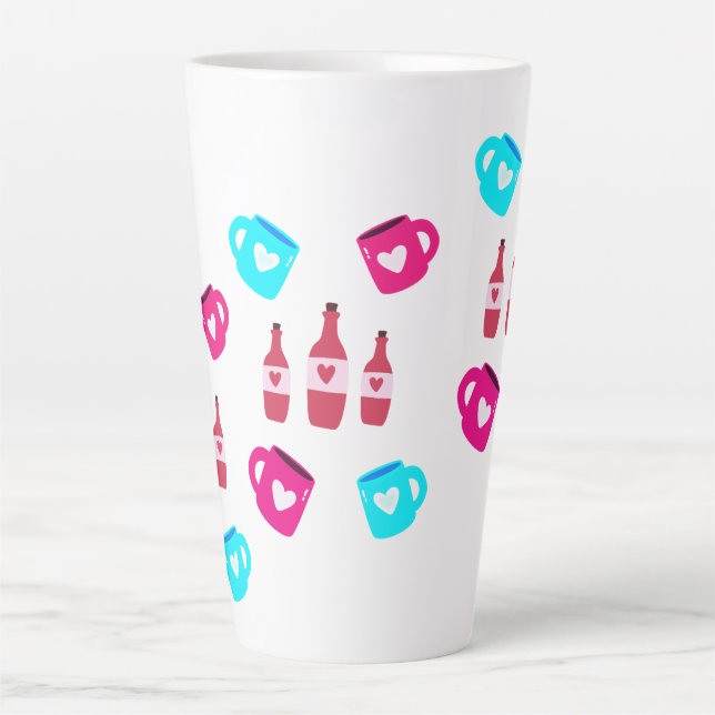 Caneca De Café Latte Valentine's Day Mugs and Bottles  (Frente)