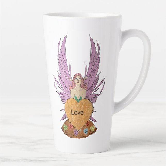 Caneca De Café Latte Valentines Faerie (Direita)