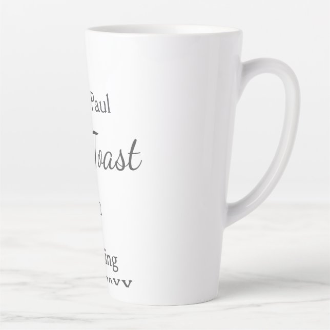 Caneca De Café Latte Vamos brindar para casamento adicionar nome data c (Direita)