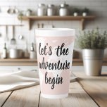 Caneca De Café Latte Vamos Rosa Positivo A Aventura Começa O Mapa Mundi<br><div class="desc">Vamos Rosa Positivo A Aventura Começa O Mapa Mundial</div>