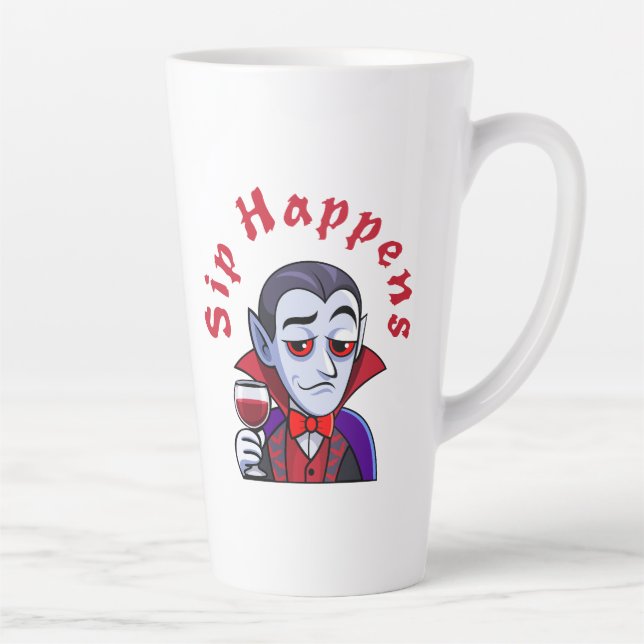 Caneca De Café Latte Vampiro Elegante – Um Golinho Acontece (Direita)