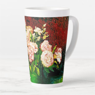 Caneca De Café Latte Van Gogh Peonies e Rosas