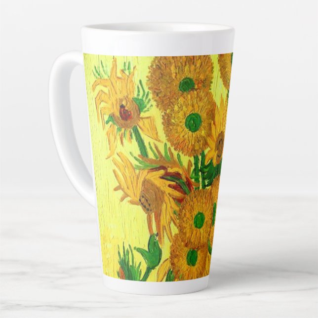 Caneca De Café Latte Van Gogh Sunflower (Ângulo esquerdo)