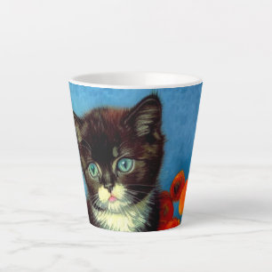 Caneca De Café Latte Van Gogh Tuxedo Cat