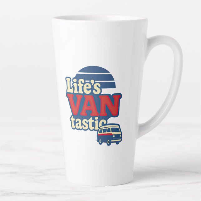 Caneca De Café Latte VANtastic Red Cream Blue Edition (Direita)