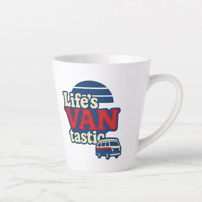 Caneca De Café Latte VANtastic Red Cream Blue Edition (Direita)