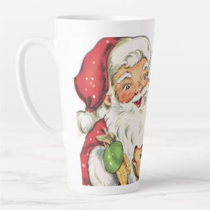 Caneca De Café Latte veado de Papais noeis de natais vintages retrorref