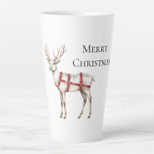 Caneca De Café Latte Vedante Branco da Pepperminta Vermelha Natal
