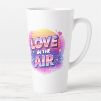 Caneca De Café Latte Vela de Amor dos Anos 80 Retrô para o Dia dos Namo