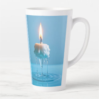 Caneca De Café Latte Vela Flutuante Elegante