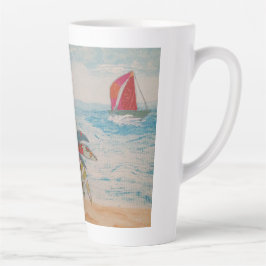 Caneca De Café Latte Velas Vermelhas