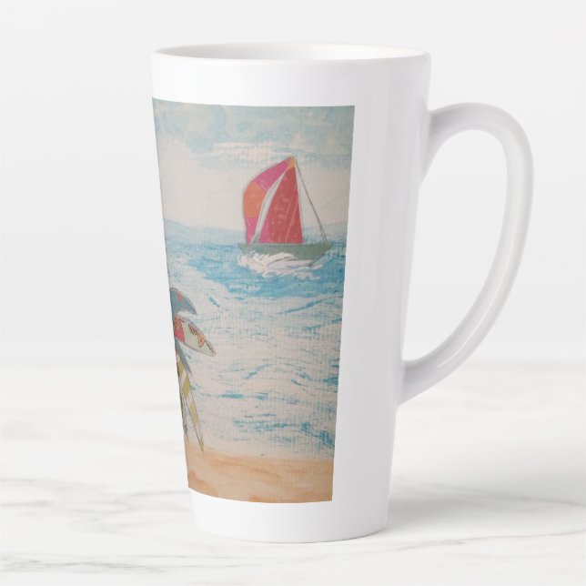 Caneca De Café Latte Velas Vermelhas (Direita)