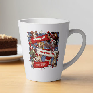 Caneca De Café Latte Ventiladores De Animais Engraçados, Viva O Cartoon