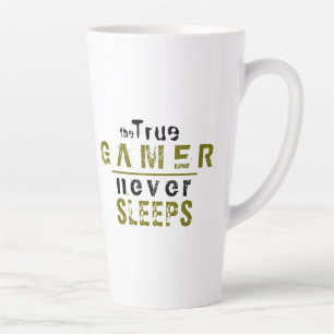 Caneca De Café Latte Verdadeiro Gamer Nunca Dorme Tipografia Gamer 